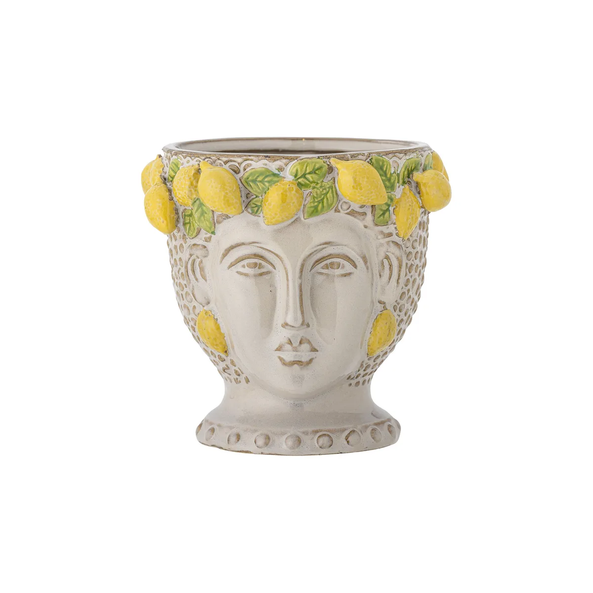 Blumentopf Limone - Gelb - emaillierter Sandstein von Bloomingville – Produktfoto