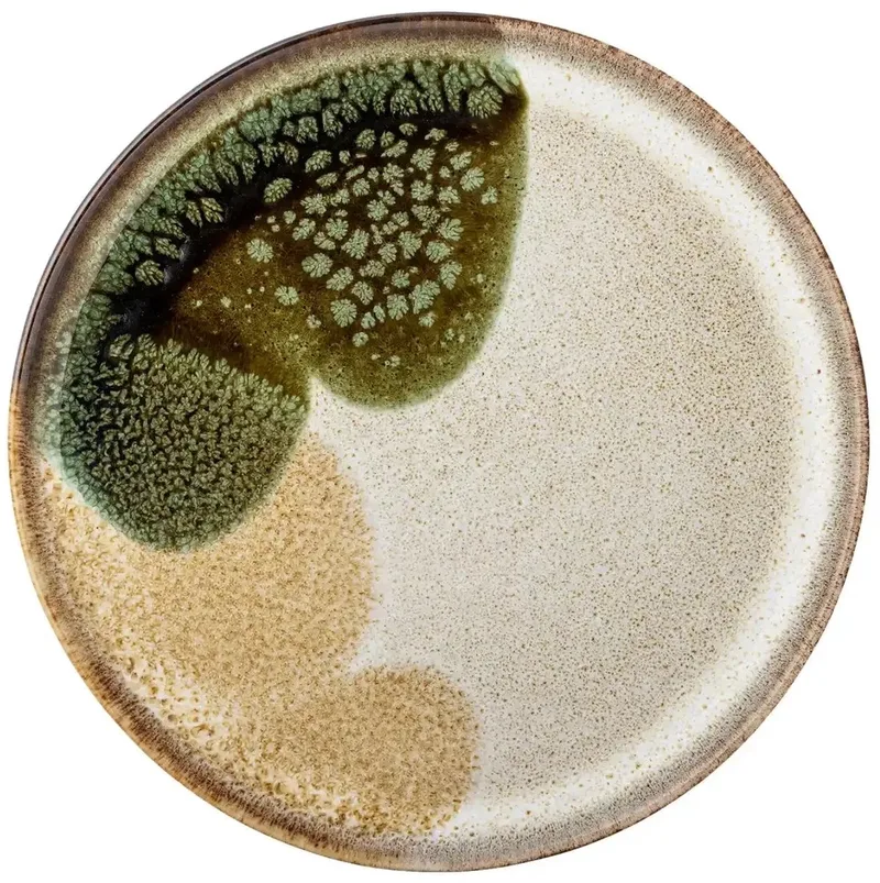 Bord aardewerk groen Jules 22cm van Bloomingville in [gid://shopify/Metaobject/303100625231] – productfoto