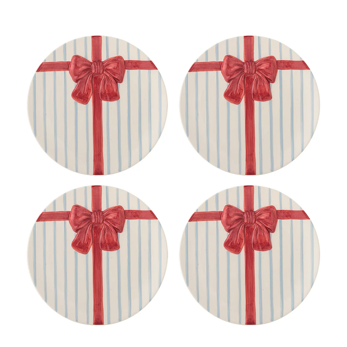 Bowie Tallerken, Blå, Stentøj, D20,5xH2 cm, Set of 4 van Bloomingville – productfoto