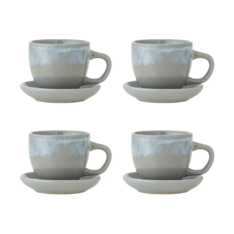 Brenta Tasse mit Untertasse 4-teilig Blau by Bloomingville – product photo 1 of 3