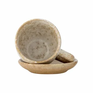 Brenta Tasse mit Untertasse 4-teilig Natur by Bloomingville – product photo 2 of 5