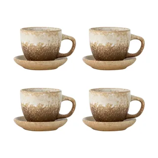 Brenta Tasse mit Untertasse 4-teilig Natur från Bloomingville – produktbild 1 av 5