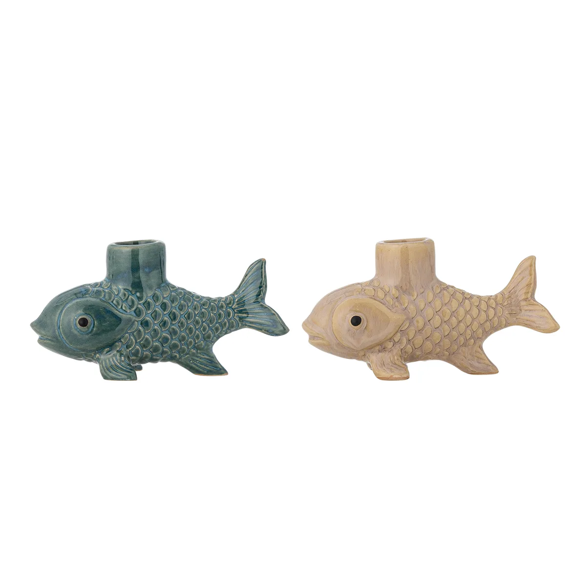 Burne Lysestage, Multifarvet, Stentøj, L13xH7xW5,5 cm, Set of 2 de Bloomingville – photo du produit