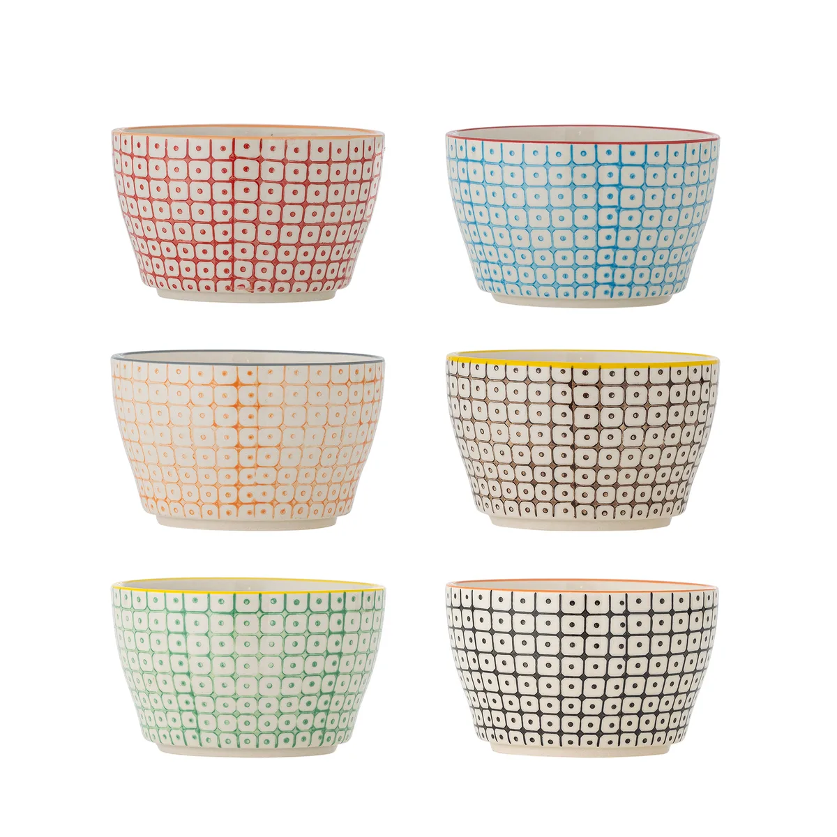 Carla Skål, Multifarvet, Stentøj, D11xH6,5 cm, 6 stk de Bloomingville – photo du produit