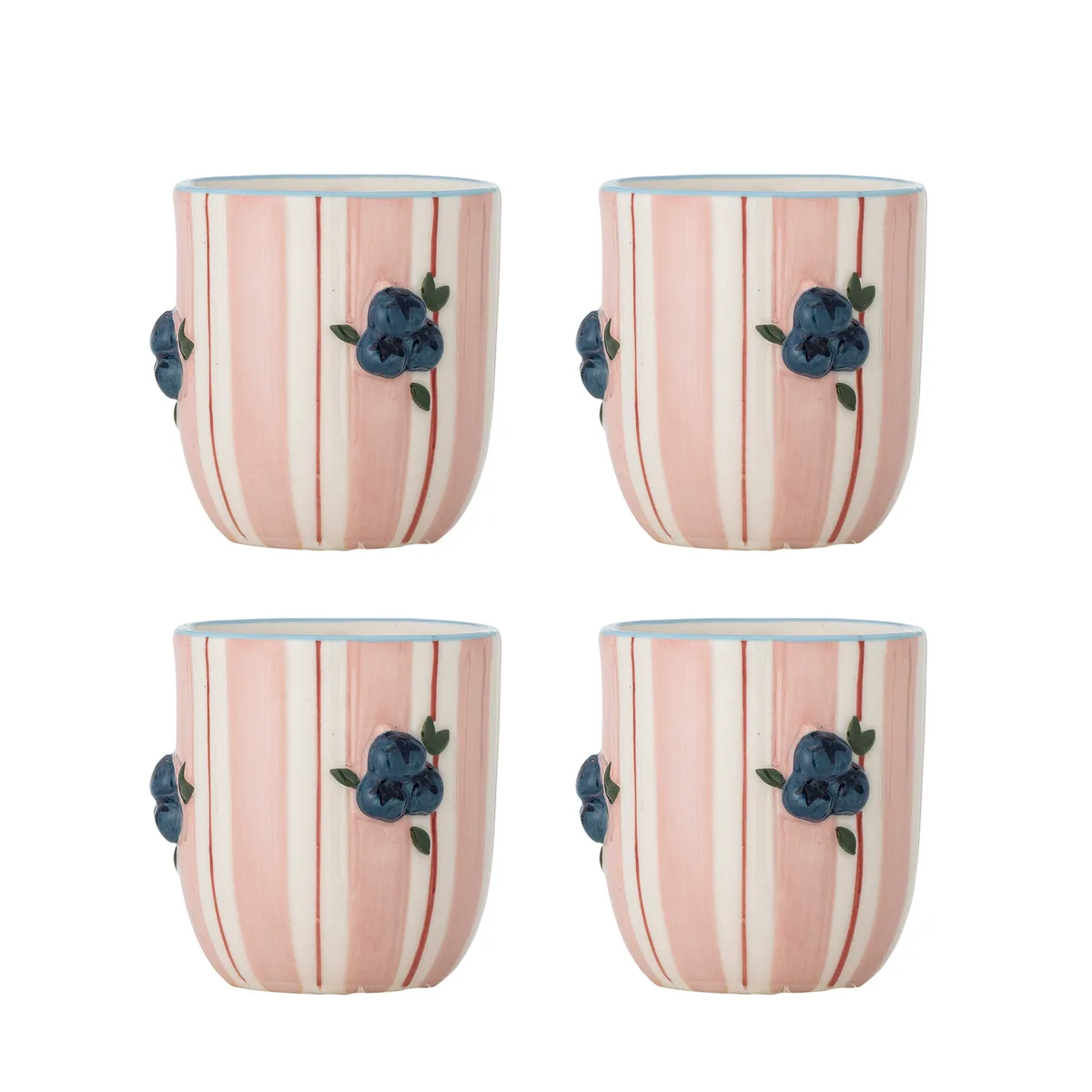 Carry Kop, Rosa, Stentøj, D8xH9 cm, Set of 4 van Bloomingville – productfoto