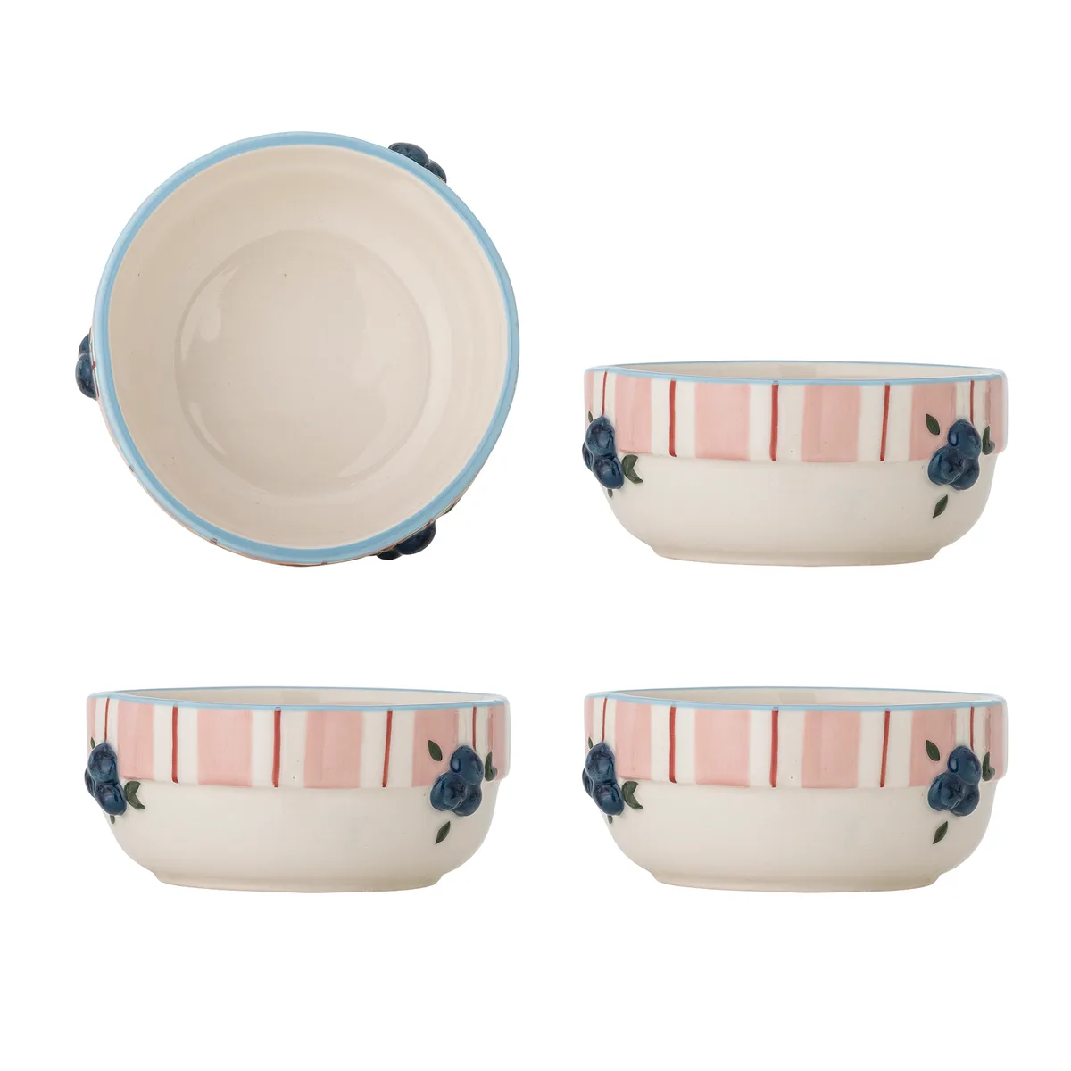 Carry Skål, Rosa, Stentøj, D13,5xH6 cm, Set of 4 de Bloomingville – photo du produit