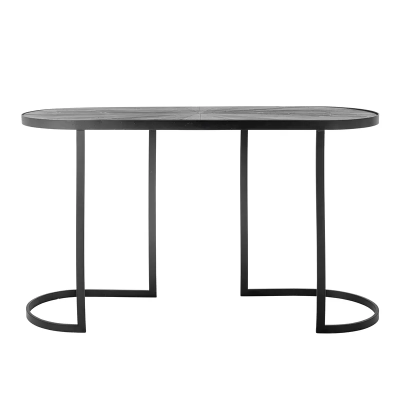 Carter Konsolentisch, oval – schwarze Kiefer und schwarzes Metall, 110 x 38,5 cm, Schwarz von Bloomingville – Produktfoto