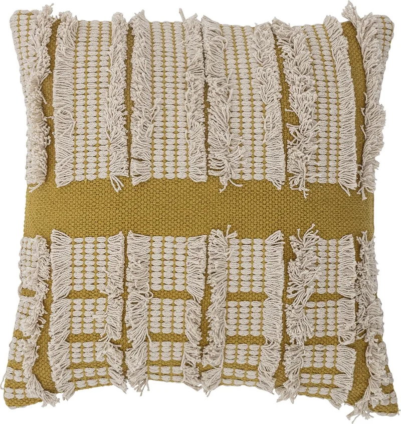 Cea Cushion, Yellow, Cotton van Bloomingville in Geel – productfoto