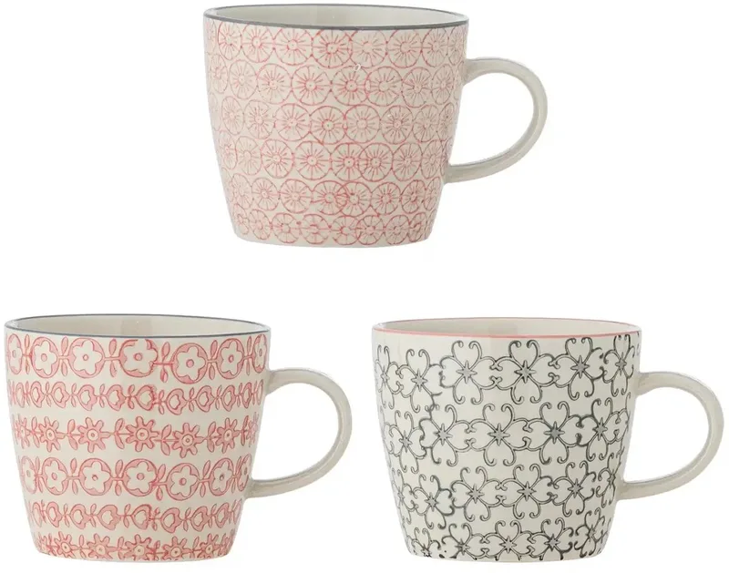 Cécile mokken met oor – set van 3 – 380 ml by Bloomingville in Meerkleurig – product photo