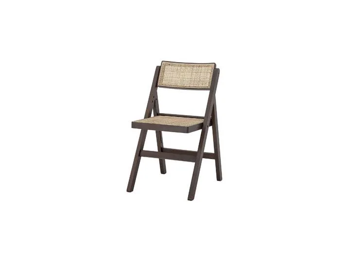 Chaise en bois de caoutchouc marron et cannage, pliable, empilabl de Bloomingville – photo du produit
