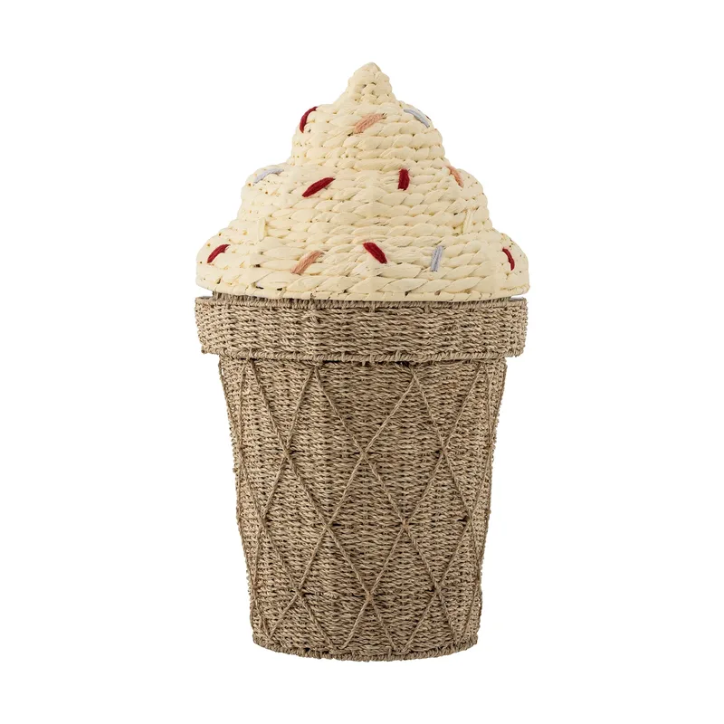 Cillie Verwahrungskorb mit Deckel Ø40 cm Nature ice cream by Bloomingville – product photo 1 of 5