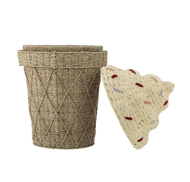 Cillie Verwahrungskorb mit Deckel Ø40 cm Nature ice cream by Bloomingville – product photo 2 of 5