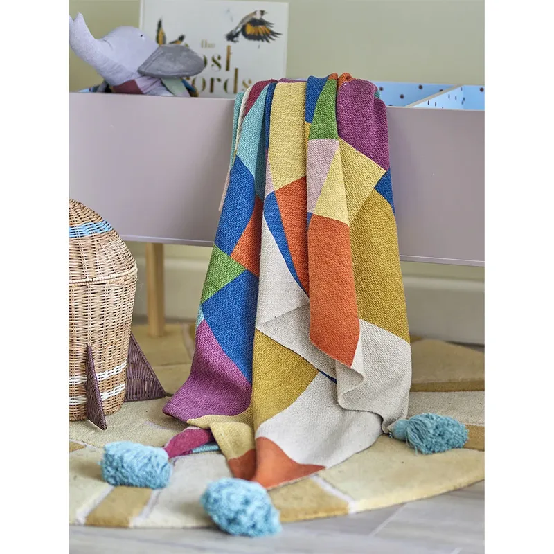 Colorine Baumwollplaid 160x130 cm Blau by Bloomingville – product photo 4 of 4