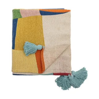 Colorine Baumwollplaid 160x130 cm Blau by Bloomingville – product photo 1 of 4