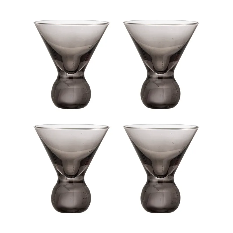 Corliss Cocktailglas 4-teilig Grau van Bloomingville – productfoto