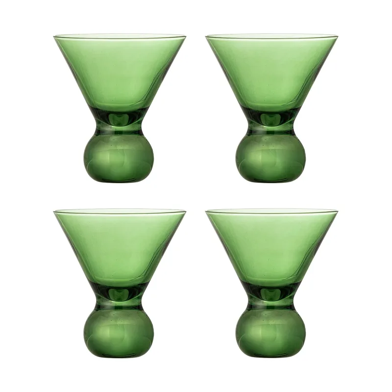 Corliss Cocktailglas 4-teilig Grün van Bloomingville – productfoto