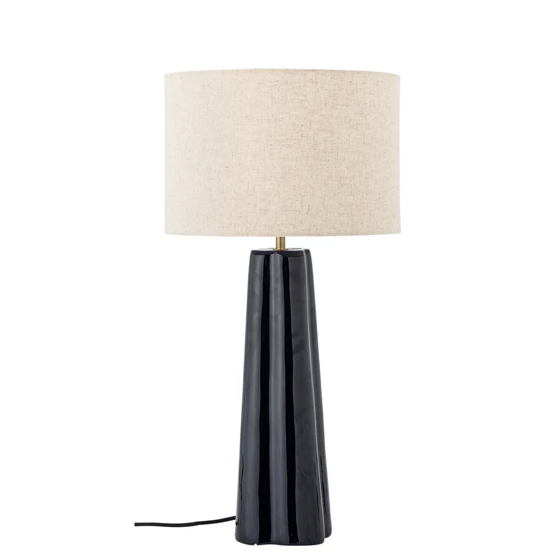 Cornelie tafellamp, blauw/crème, hoogte 61 cm - Bloomingville - Slaapkamer - Scandinavisch - Aluminium - Met lampenkap von Bloomingville – Produktfoto