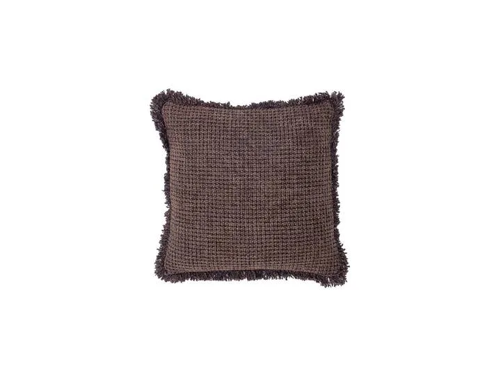 Coussin en coton violet, rectangulaire, uni, franges von Bloomingville – Produktfoto