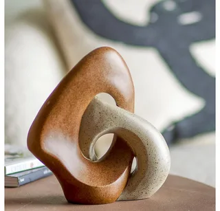 Dekofigur Esad Deko, Polyresin, L20,5xH21,5xW8 cm, Skulptur, Nordisches Design, Matt, Naturlook, Wohnaccessoire de Bloomingville en Marron – photo du produit 2 sur 5