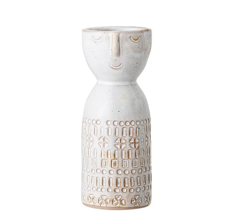 Dekovase Embla, Steingut 6 x 14,5 cm Dänisches Design by Bloomingville in Weiß – product photo