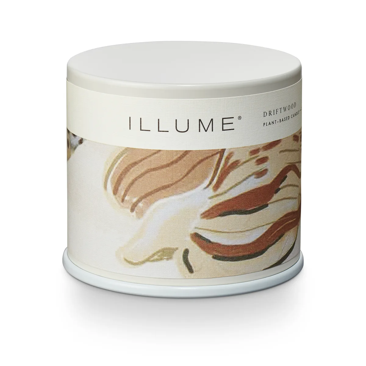 Driftwood Vanity Tin Duftlys, Hvid,, 335 G. - 50 Hours - D9,7xH8,5 cm från Bloomingville – produktbild
