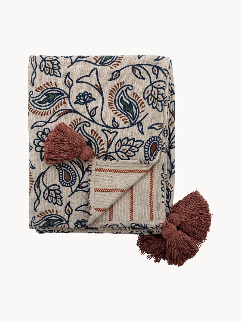 Dubbelzijdige plaid Paisley van Bloomingville – productfoto