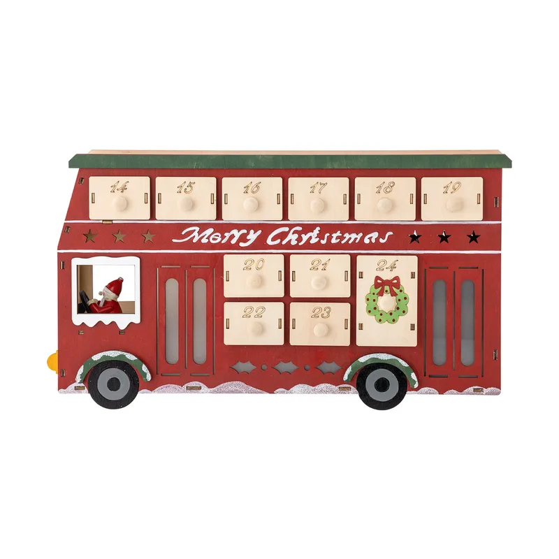 Edward Kalender mit Beleuchtung Bus Rot by Bloomingville – product photo