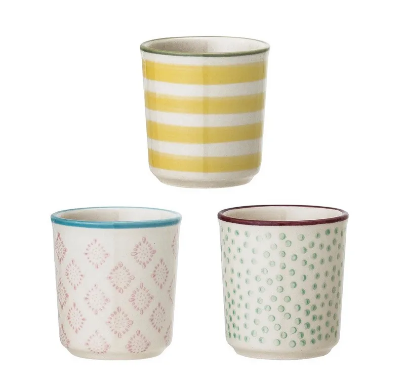 Eierbecher Bloomingville Patrizacia Eierbecher Yellow 3er Set från Bloomingville i Bunt – produktbild