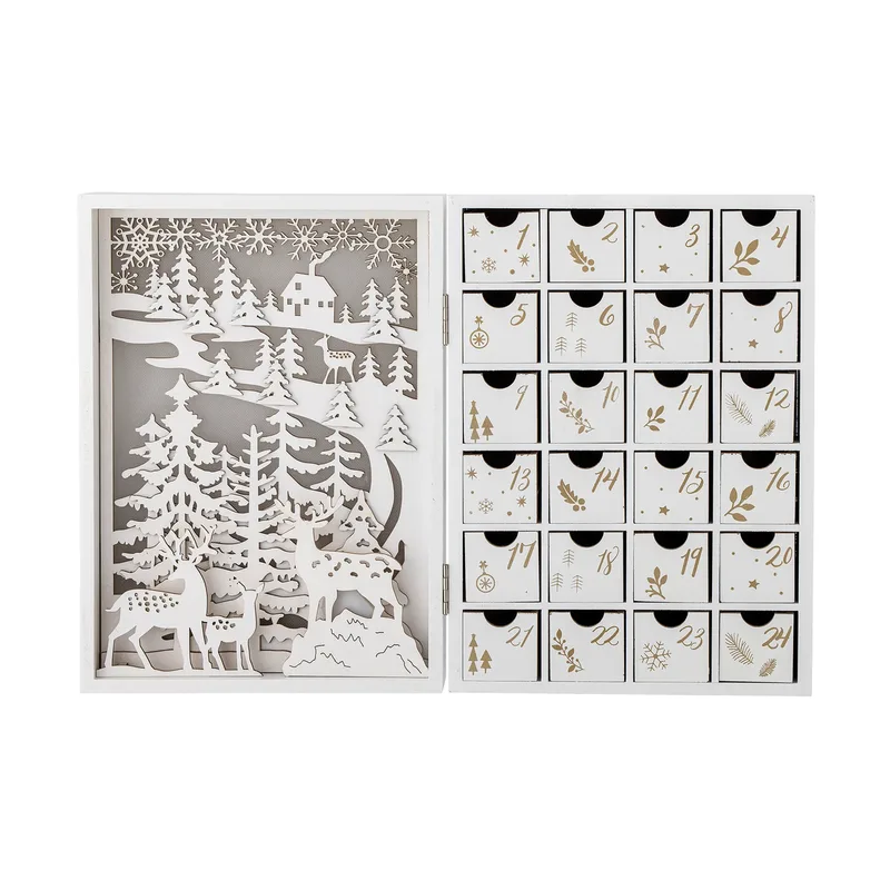 Elimar Adventskalender mit Beleuchtung Weiß by Bloomingville – product photo