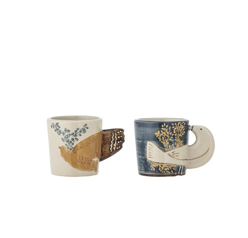 Espressotasse Hezha Espressotasse 2er Set Steingut by Bloomingville in Blau – product photo