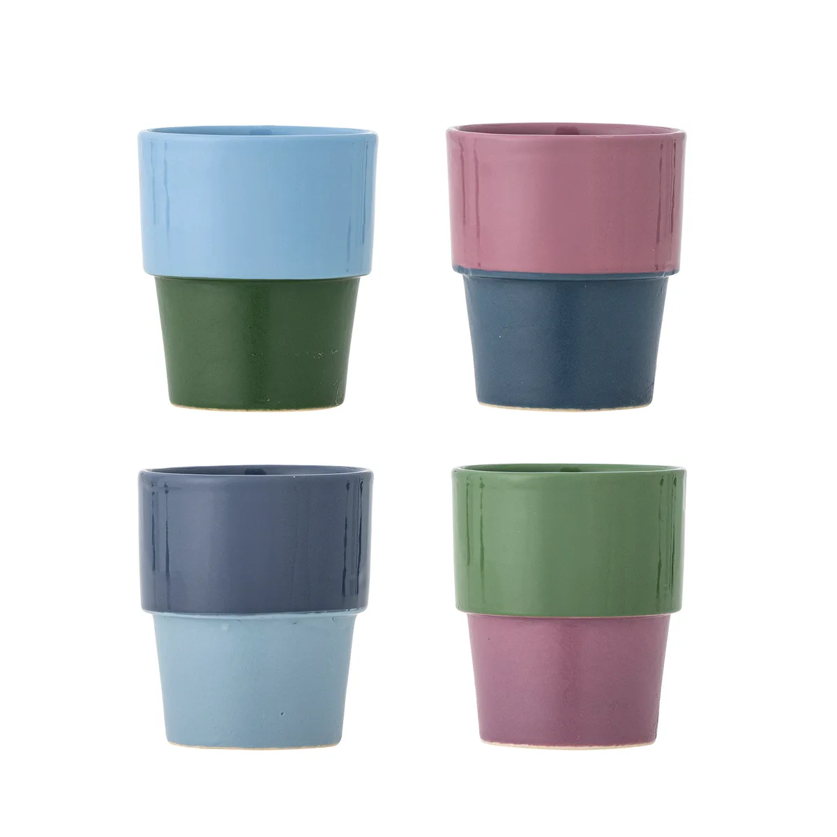 Ewan Kop, Multifarvet, Stentøj, D7,5xH9 cm, Set of 4 de Bloomingville – photo du produit