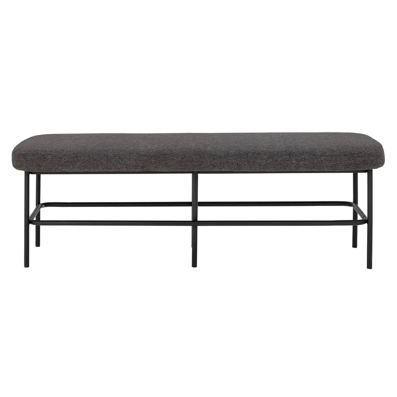 Farell Bank, rechteckig - graues Polyester und schwarzes Metall (140x45,5) - Möbel by Bloomingville – product photo