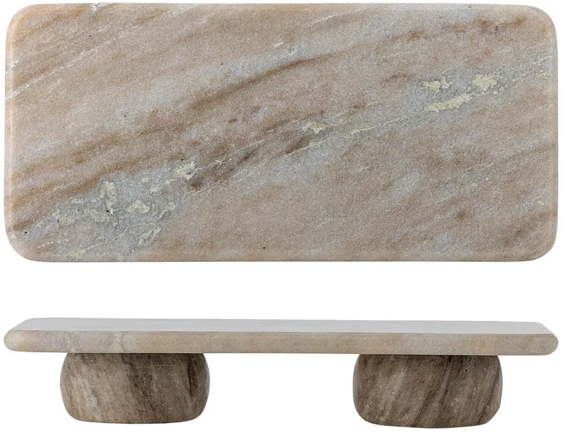 Fatin marmeren serveerplateau grijs – 38 × 18 cm van Bloomingville in [gid://shopify/Metaobject/301319979343] – productfoto