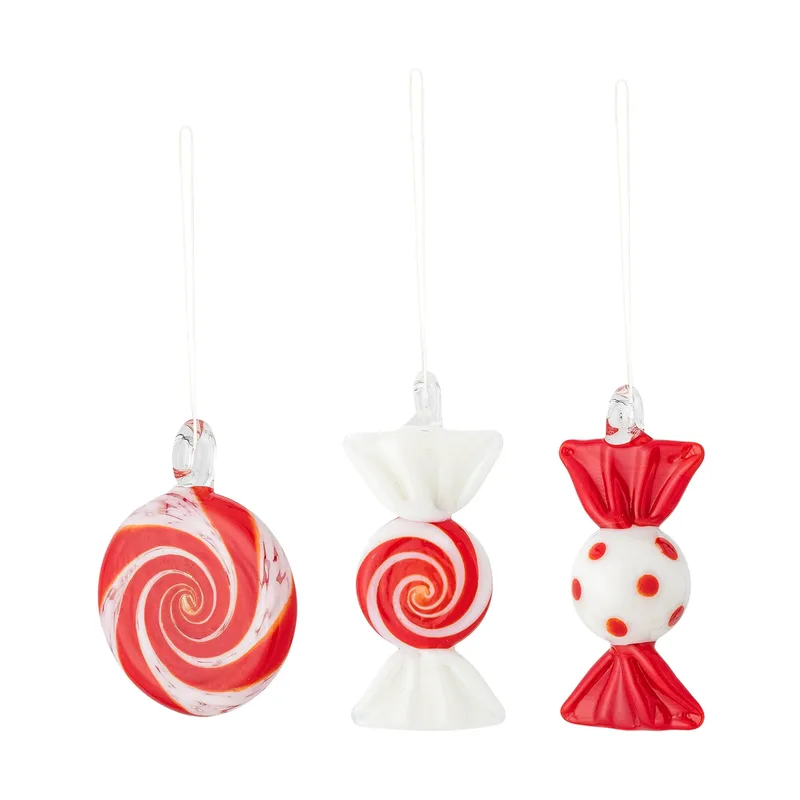 Festliche Dekorationsanhänger 3-teilig Rot by Bloomingville – product photo