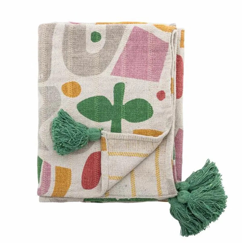 Filur Plaid - Meerkleurig - Gerecycled Katoen - 160x130cm de Bloomingville en Multi – photo du produit