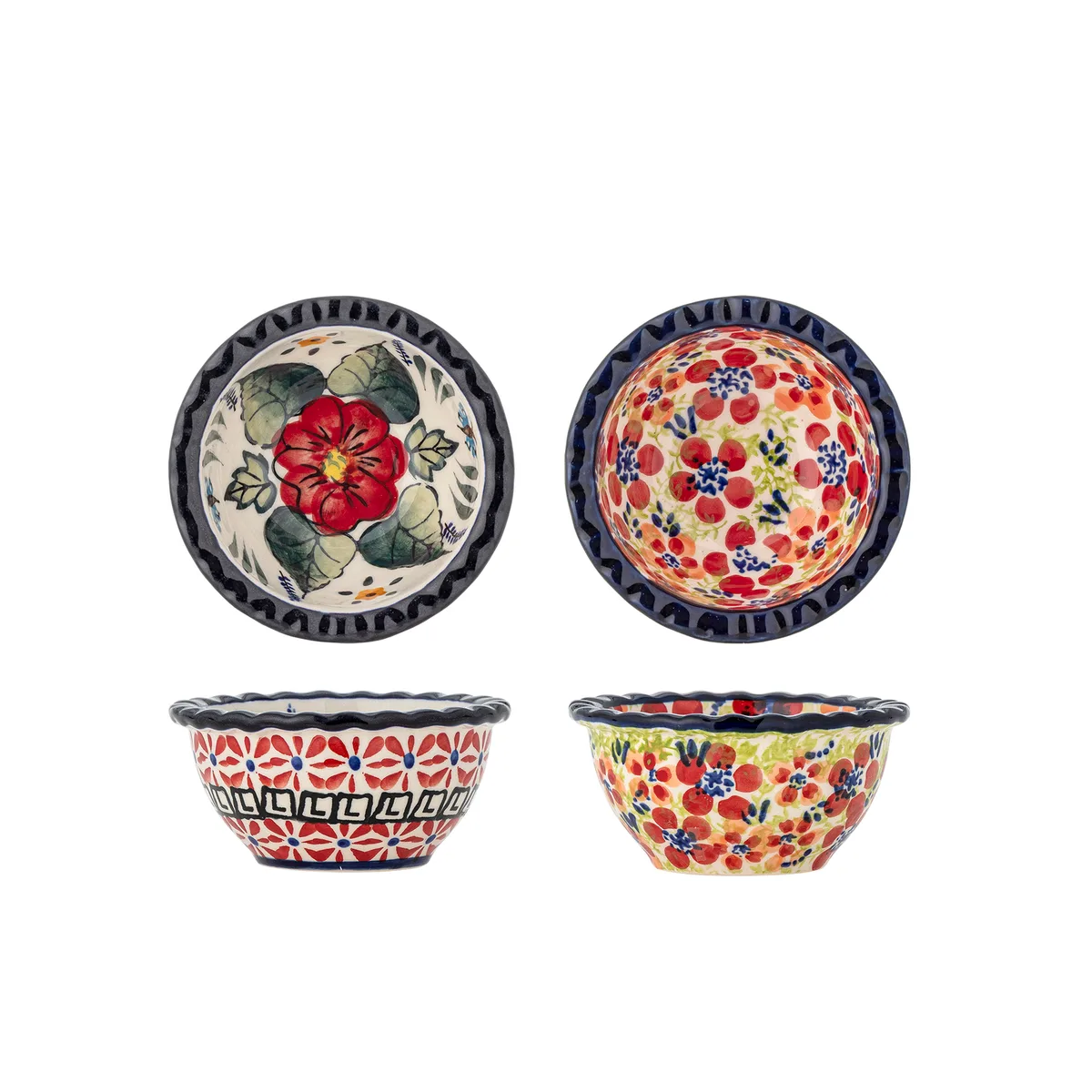 Florist Skål, Multifarvet, Stentøj, D9xH4,5 cm, Set of 2 van Bloomingville – productfoto