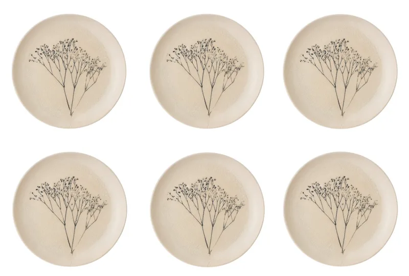 Frühstücksteller Bea, Höhe: cm, Farbe: Naturfarben, Motiv: Zweige by Bloomingville – product photo