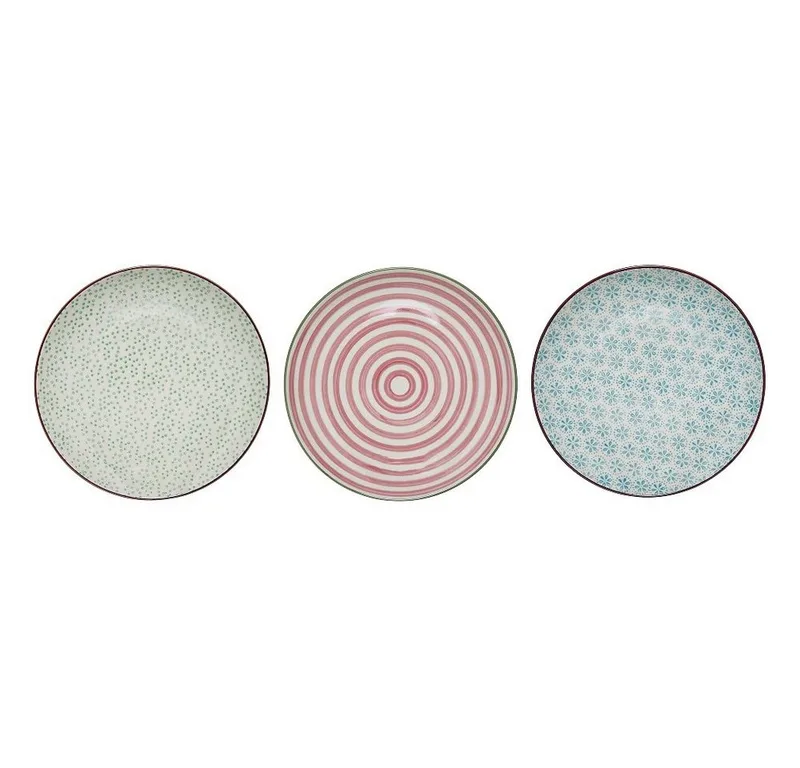 Frühstücksteller Bloomingville Patrizia Frühstücksteller Blue Steingut 3er Set de Bloomingville en Bunt – photo du produit