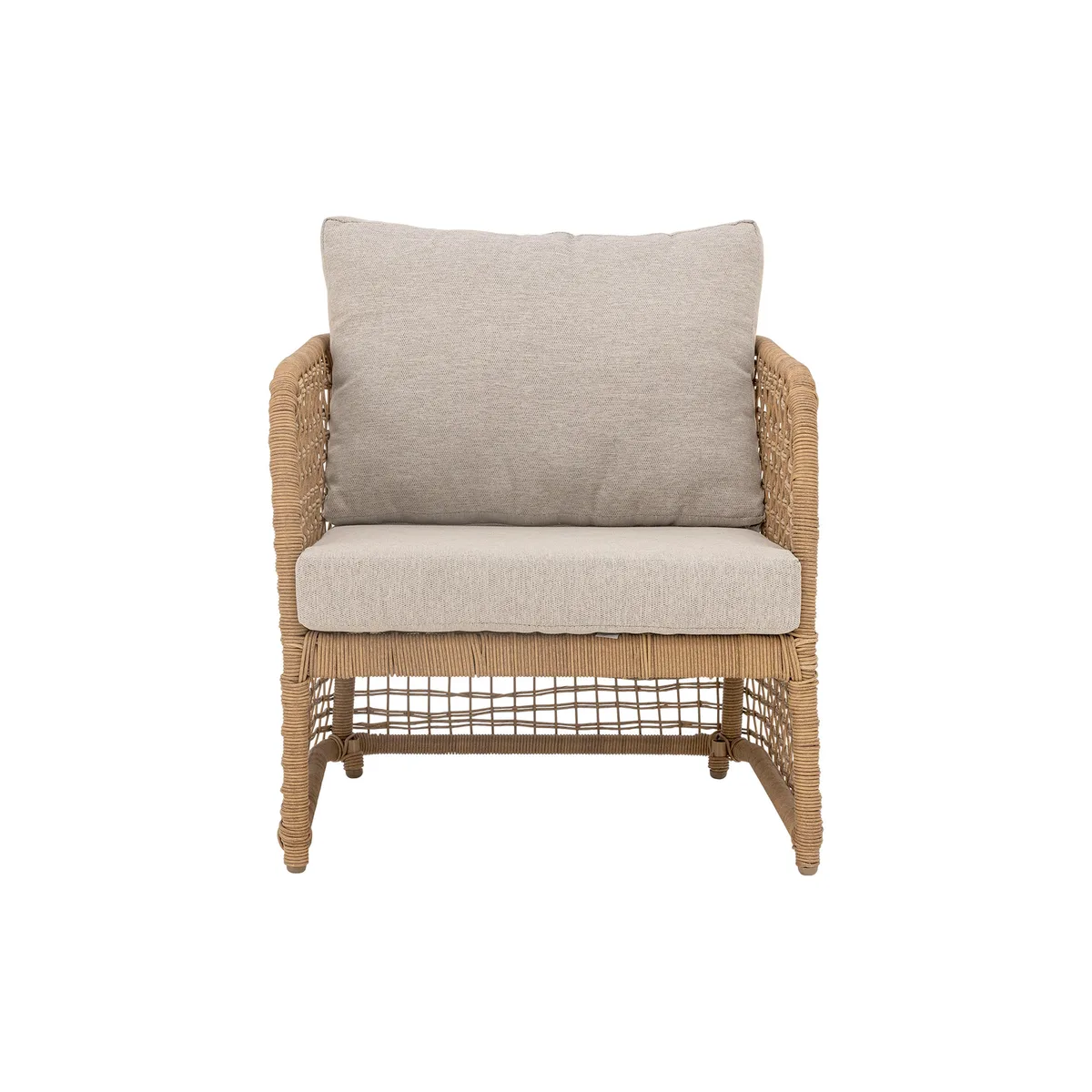 Gepolsterter Sessel Penzano - Beige - Geflochtenes Polyrattan de Bloomingville – photo du produit