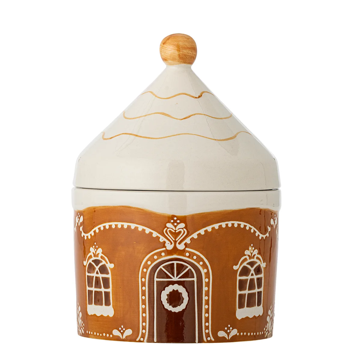 Gina Krukke m/låg, Brun, Stentøj, D16xH23 cm fra Bloomingville – produktbillede