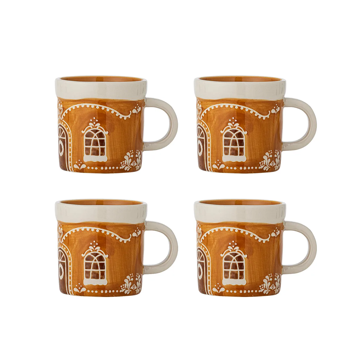 Gina Krus, Brun, Stentøj, D7,5xH7,5 cm, Set of 4 fra Bloomingville – produktbillede