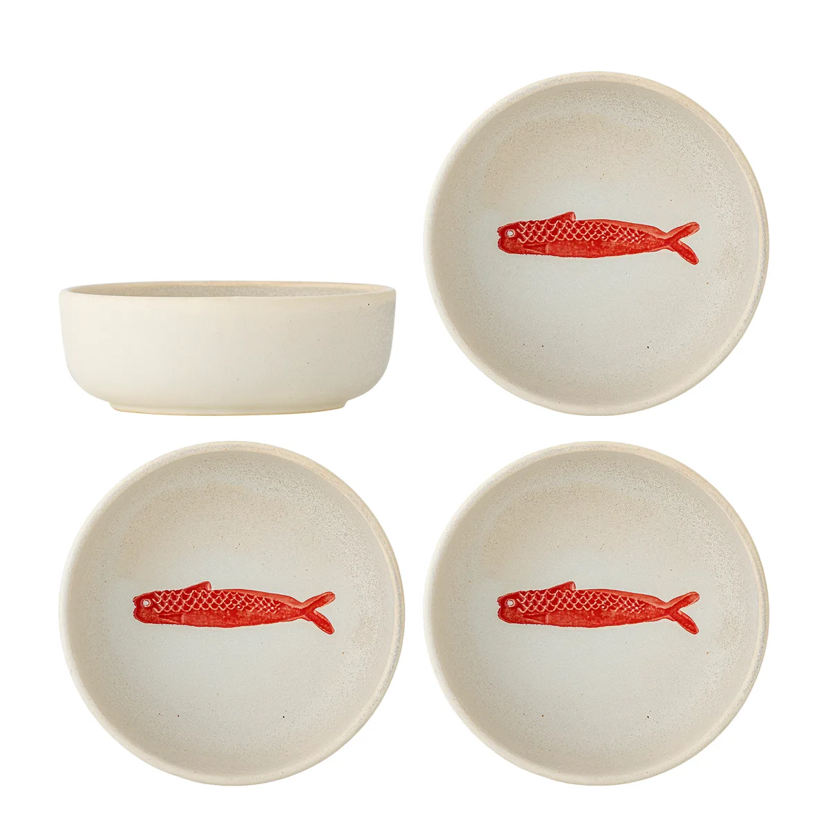Hadden Skål, Rød, Stentøj, D14,5xH5 cm, Set of 4 de Bloomingville – photo du produit