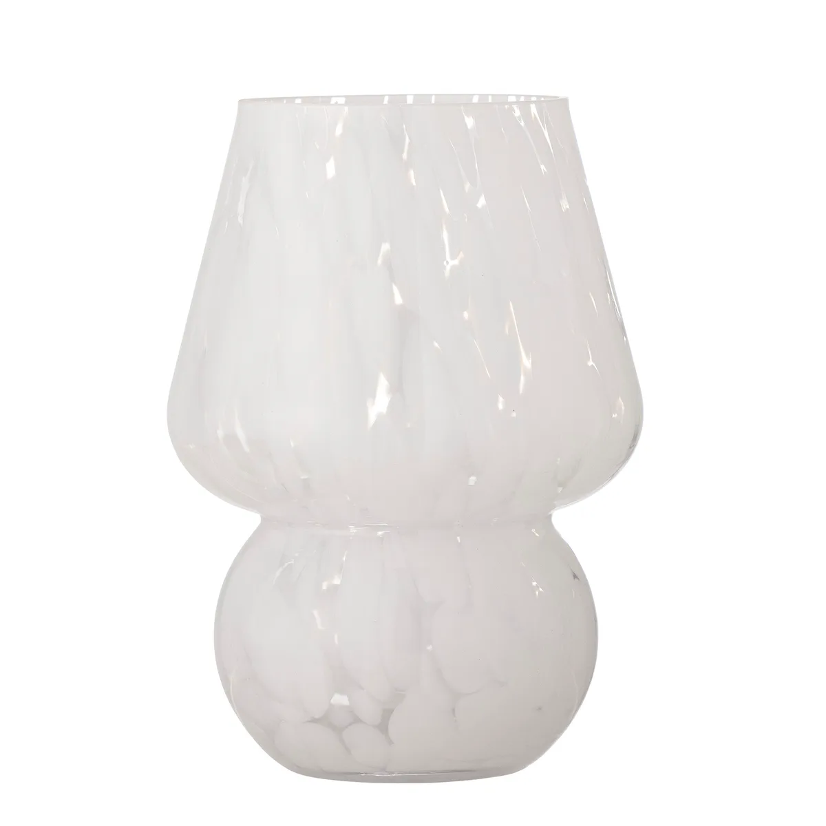 Halim Vase, Hvid, Glas, D13xH18,5 cm fra Bloomingville – produktbillede