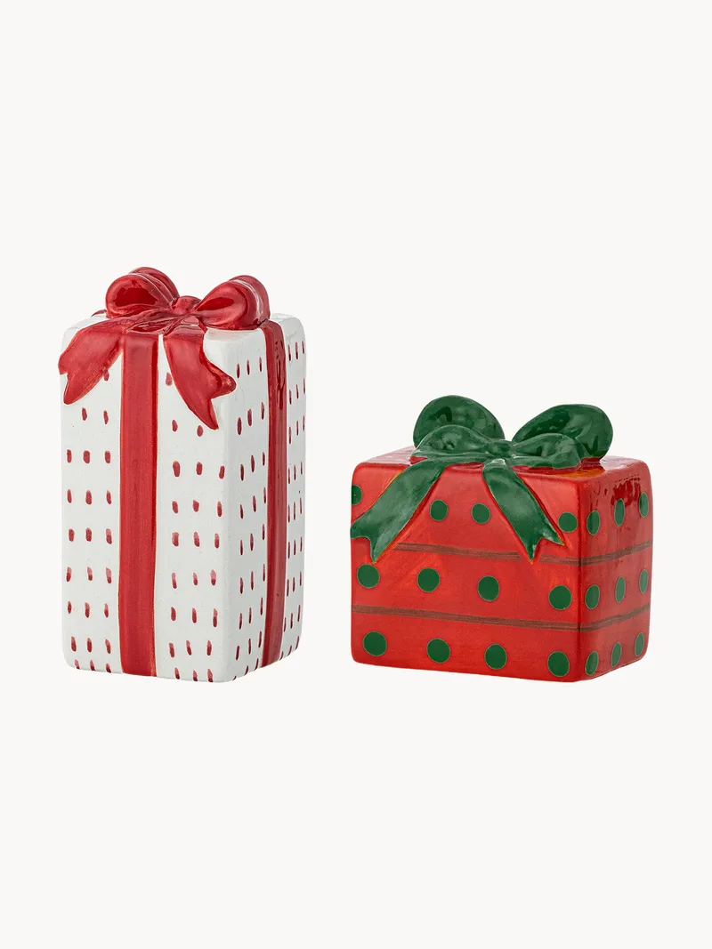 Handbeschilderde kerst zout- & peperstrooier Marnia, 2-delig by Bloomingville – product photo