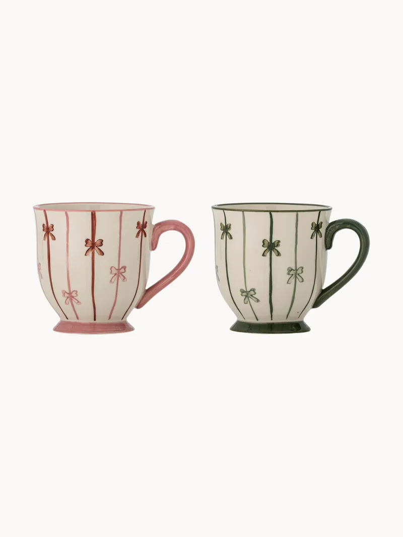 Handbeschilderde mokken Hope, 2-delig van Bloomingville – productfoto