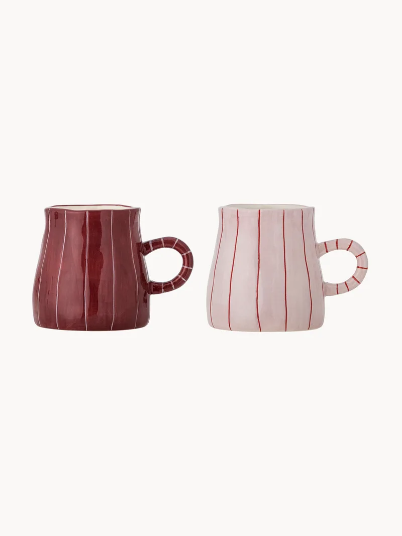 Handbeschilderde mokken Shirly, 2-delig van Bloomingville – productfoto