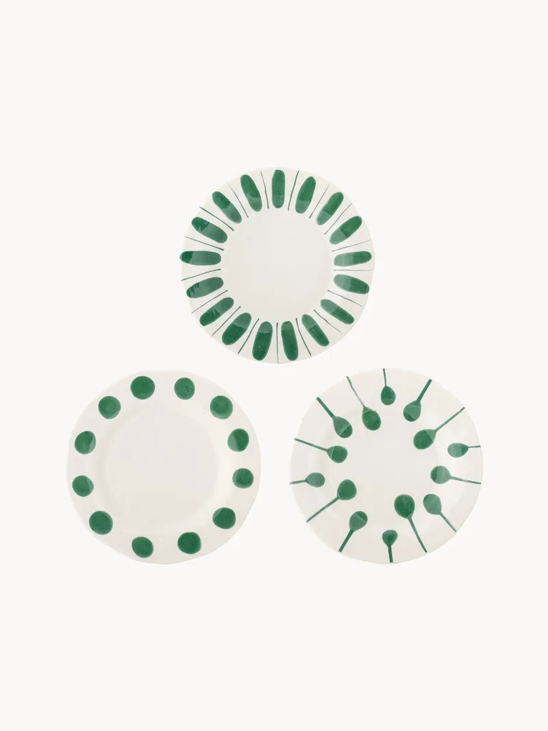 Handbeschilderde ontbijtborden Linora, 3-delig by Bloomingville – product photo