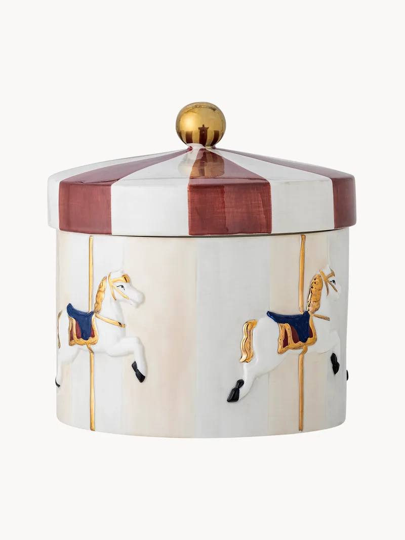 Handbeschilderde opbergpot Merry-go-round met deksel von Bloomingville – Produktfoto