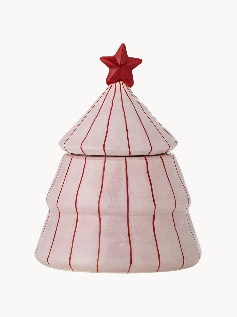 Handbeschilderde opbergpot Shirly met deksel van Bloomingville – productfoto