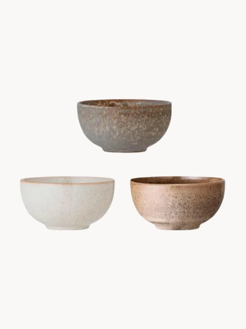 Handgemaakte schalen Addison, 3-delig van Bloomingville – productfoto